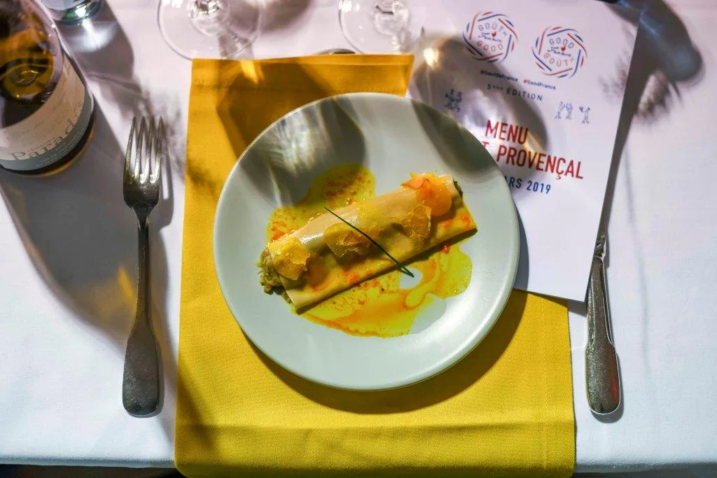 Assiette gastronomique servie lors du dîner Goût de France