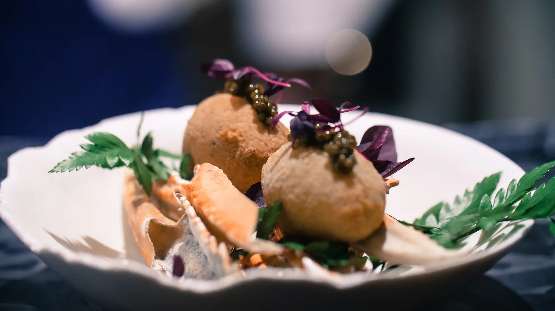Assiette de gastronomie photographiée en gros plan